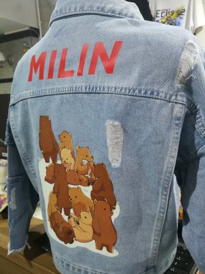 เฟล็กพิมพ์รีดเสื้อยีนส์